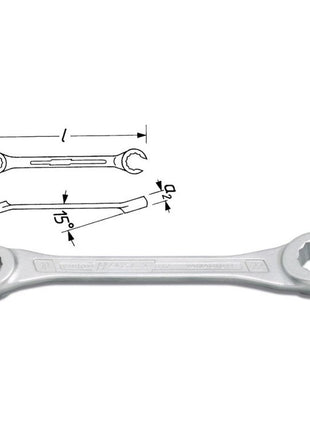 HAZET llave de doble estrella 612 19 x 22 mm 222 mm (8000462638)