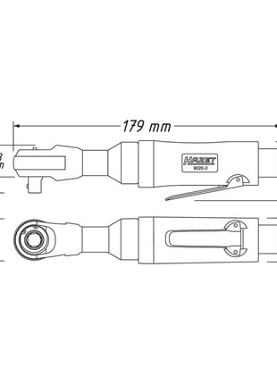 HAZET Druckluftratschenschrauber 9020-2 6,3 mm (1/4″) 4-kt. ( 4000898922 )