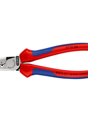 Szczypce do zaciskania końcówek przewodów KNIPEX o całkowitej długości 180 mm ( 4000810647 )