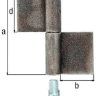 Cerniera di costruzione GAH tipo K04 in 2 parti per saldatura ( 3000200624 )