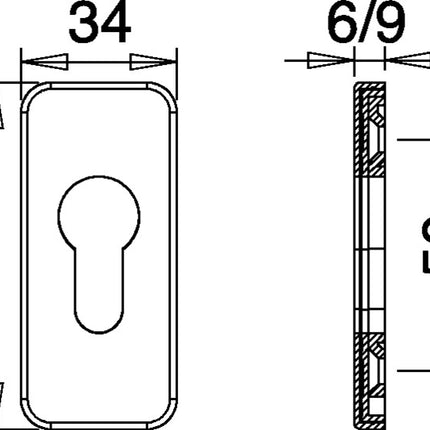 EDI Schlüsselrosette 0812/6003 Aluminium F1 ( 3000252770 )