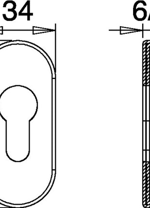 Rosetón llave EDI 0811/9003 aluminio F1 (3000252714)