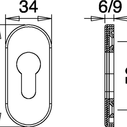 EDI Schlüsselrosette 0811/9003 Aluminium F1 ( 3000252714 )
