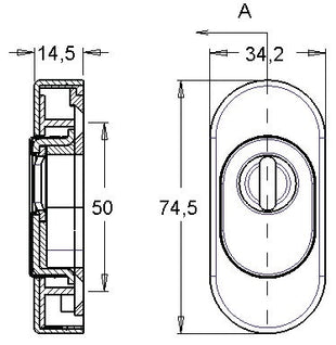 Roseta de llave EDI 0815/0000 acero inoxidable EST (3000252722)