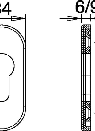 EDI Rosace de clé 0813/6003 Aluminium F12 ( 3000200039 )