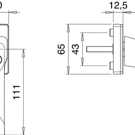 Maniglia per finestra EDI 1003/2035 alluminio F1 / colore naturale ( 3000261189 )