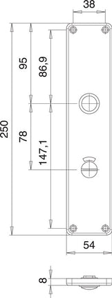 EDI Paire d'étiquettes de rénovation 220 WC acier inoxydable F00 ( 3000261362 )