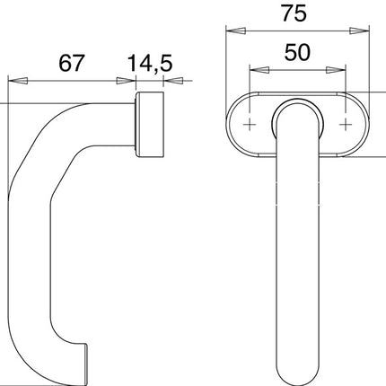 Maniglia EDI per serranda antincendio parte foro 1800/2133 acciaio inox EST ( 3000261244 )
