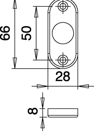 EDI Drückerrosette 3392/0000 Aluminium F1 ( 3000200015 )