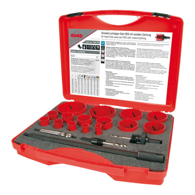 Set di seghe a tazza RUKO da 19 pezzi 16 - 83 mm ( 8000422997 )