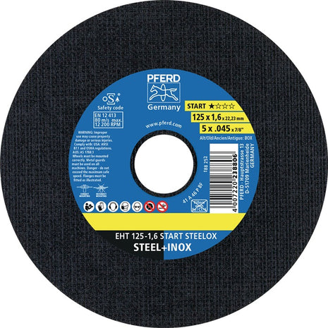 Disco de corte PFERD START STEELOX D125x1,6mm recto (4000844216)