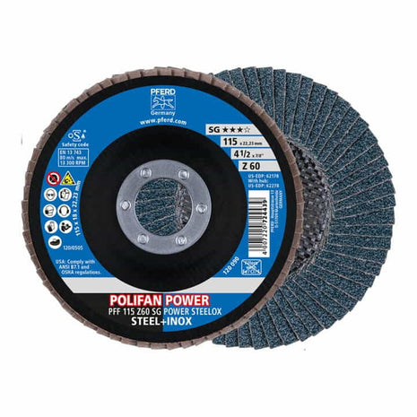 Arandela dentada PFERD POLIFAN Z SG POWER STEELOX Ø 125 mm grano 60 (4000842587)