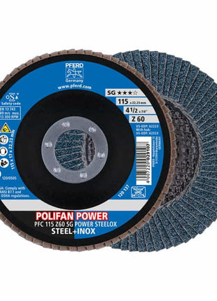 PFERD Fächerscheibe POLIFAN Z SG POWER STEELOX Ø 125 mm Körnung 60 ( 4000841566 )