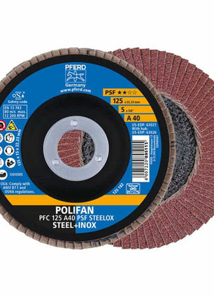 PFERD Disque à lamelles POLIFAN A PSF STEELOX D. 125 mm granulation A-60 conique ( 4000842593 )