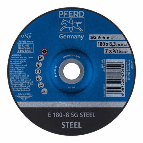 PFERD Meule à ébarber SG STEEL D180xS8,3 mm ( 4000842051 )