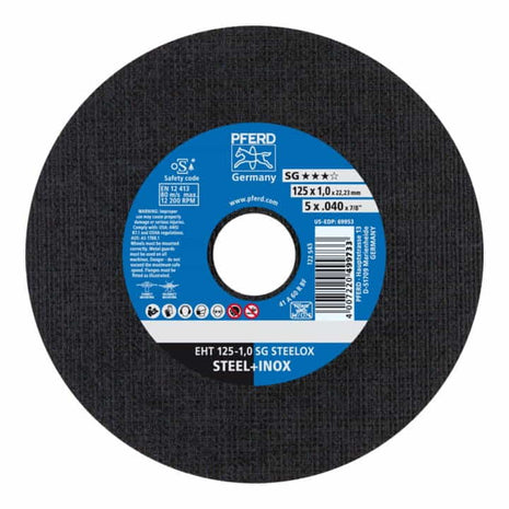 Disco de corte PFERD SG STEELOX D125x1mm recto (4000841256)