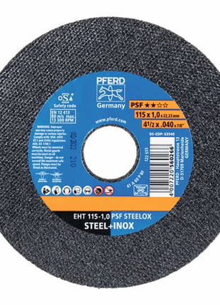 PFERD Disque à tronçonner PSF STEELOX D125x2,4 mm droit ( 4000841233 )