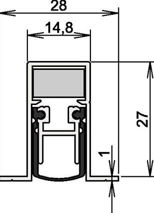 ATHMER Türdichtung Schall-Ex® DUO L-15/28 OS 1-404 2-seitig Länge 833 mm ( 3327023036 )