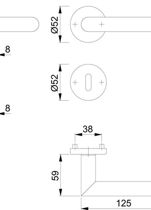 HOPPE Rosettengarnitur Amsterdam E1400Z/42KV/42KVS Edelstahl F9714M ( 3000209761 )