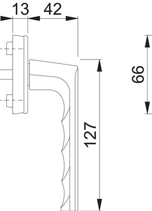 Klamka okienna HOPPE Hamburg 0700L/U26 Aluminium F1 Kolor srebrny ( 3000203151 )