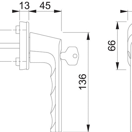 HOPPE Fenstergriff Hamburg 0700LS/U26 100NM Aluminium F1 Aluminium silberfarben ( 3000203155 )