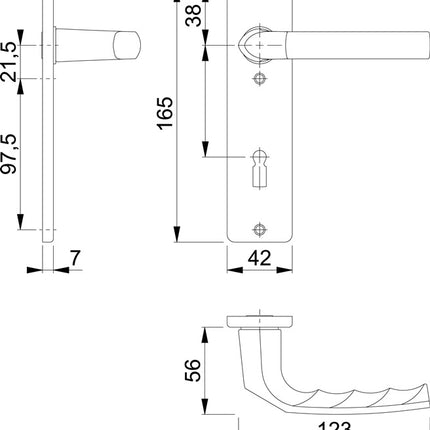 HOPPE set di rosette corte Birmingham 1117/202KP Alluminio F1 ( 3000252946 )
