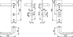 Zestaw krótkich rozetek HOPPE Birmingham 1117/202KP/AP Aluminium F2 ( 3000252944 )