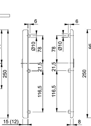 HOPPE Schutzgarnitur Birmingham 1117/2221A/2440 Aluminium F4 ( 3000250682 )