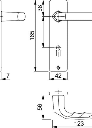 HOPPE Kurzschildgarnitur Birmingham 1117/202KP/AP Aluminium F2 ( 3000252943 )