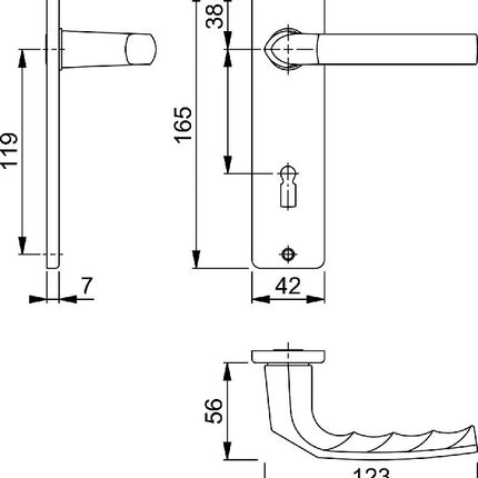 HOPPE set di rosette corte Birmingham 1117/202KP/AP Alluminio F2 ( 3000252943 )