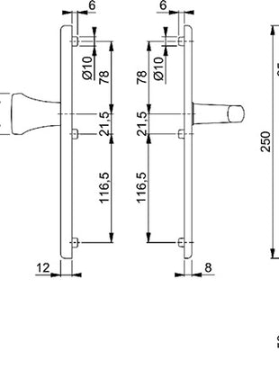 HOPPE Security meble Birmingham 78G/2221A/2440/1117 Aluminium F1 ( 3000220073 )