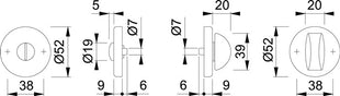 Para rozetek do kluczy HOPPE 42KVS aluminium F1 ( 3000252116 )