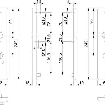 HOPPE Langschildpaar E2222ZA/2210 matt F69 ( 3000209809 )