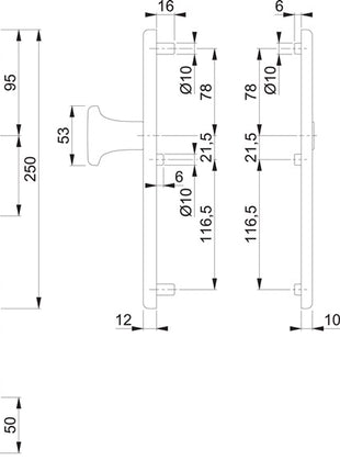 Meble HOPPE 86G/3331/3310 Aluminium F4 ( 3000209789 )