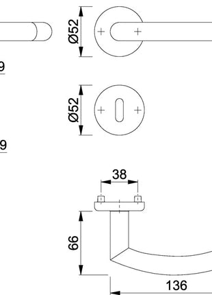 HOPPE Zestaw rozet Alta E1433Z/17KV/17KVS Stal nierdzewna F69 ( 3000220080 )