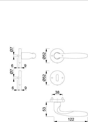 Zestaw rozet HOPPE Verona M151/42KV/42KVS mosiądz F49-R ( 3000253735 )