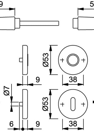 Par de tiradores de puerta HOPPE Amsterdam 1400 aluminio F1 (3000252095)