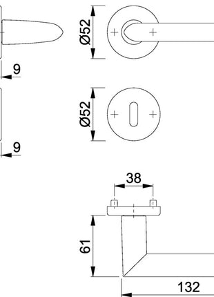 Juego de rosetas HOPPE Stockholm 1140/42KV/42KVS aluminio F1 (3000252243)