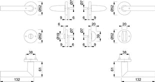 HOPPE Zestaw rozet Stockholm 1140/42KV/42KVS Aluminium F1 ( 3000252245 )