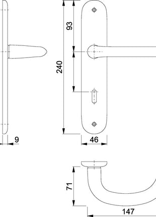 Zestaw długich płyt HOPPE Marseille 1138/273P Aluminium F1 ( 3000252596 )