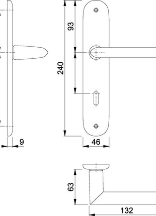 HOPPE zestaw długich rozet Stockholm 1140/273P Aluminium F1 ( 3000252598 )