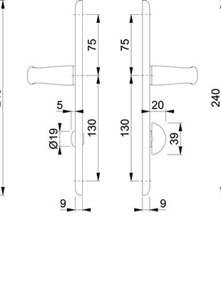 HOPPE Langschildgarnitur Atlanta 1530/273P Aluminium F1 ( 3000252610 )