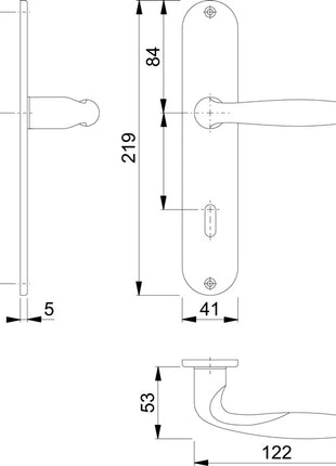 Zestaw długich płytek HOPPE Verona M151/302 mosiądz F71 ( 3000252651 )