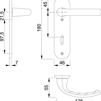 HOPPE Kurzschildgarnitur Tôkyô 1710/273KP Aluminium F1 ( 3000252570 )