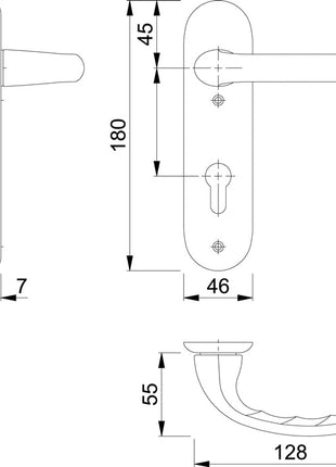 Zestaw krótkich rozet HOPPE Tôkyô 1710/273KP Aluminium F1 ( 3000252572 )