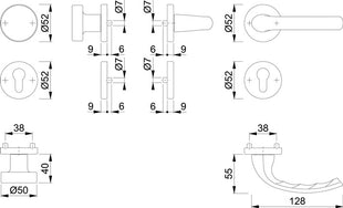 Zestaw rozet HOPPE Tôkyô 58/42KV/42KVS/1710 Aluminium F1 ( 3000252623 )