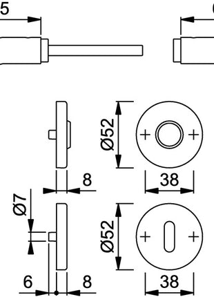 HOPPE Garniture à rosette Denver E1310Z/42KV/42KVS Acier inoxydable F69 ( 3000252632 )