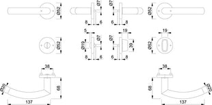 HOPPE Rosettengarnitur Trondheim E1430Z/42KV/42KVS Edelstahl F69 ( 3000252646 )