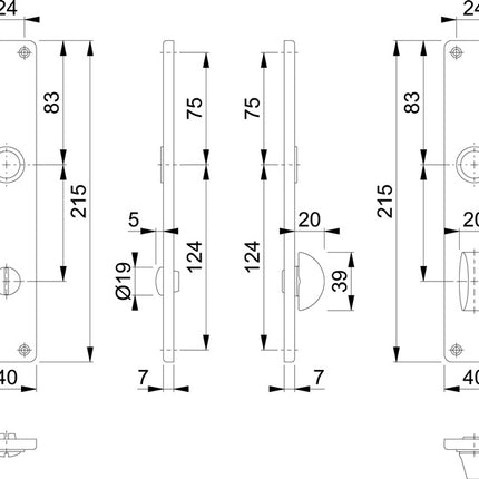 HOPPE coppia di piastre lunghe 202SP F2 / nichel argento F2 ( 3000252129 )