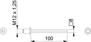 Wrzeciono kwadratowe HOPPE Wrzeciono profilowe FDW kwadratowe 8 x 100 mm ( 3311003026 )